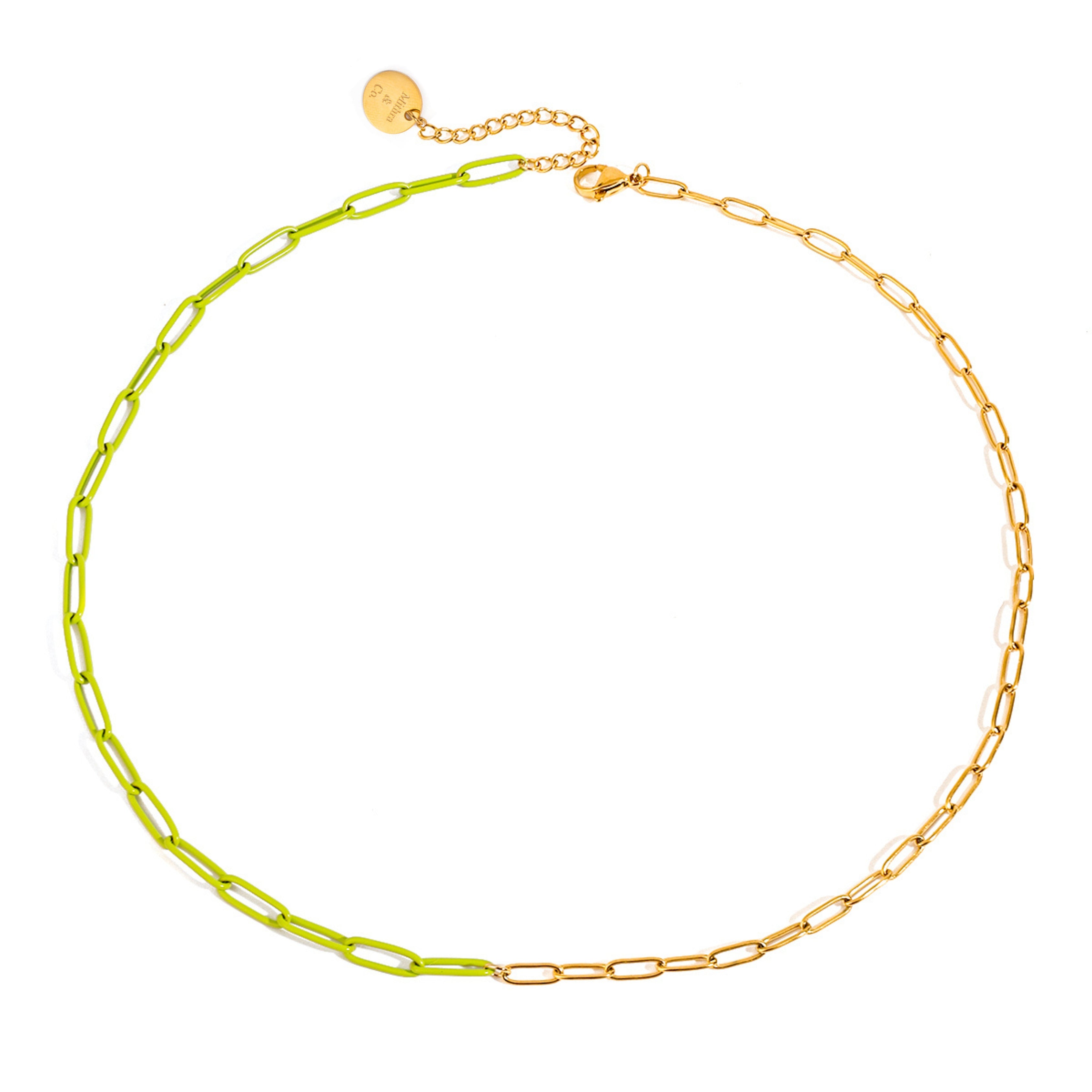 Paperclip Chain Necklace Gold: dual-tone. Buy 18k Gold Plated at Mithra and Co.