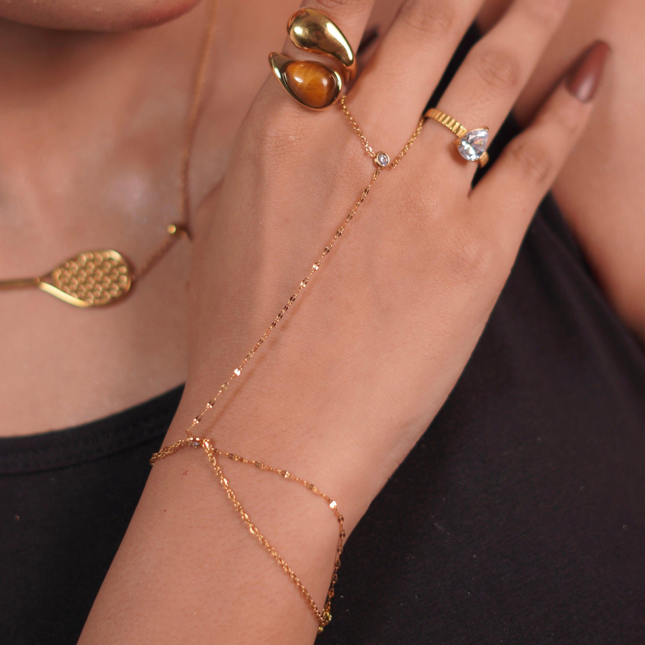 18k Gold plated Furla Handchain Shop Online - Mithra & Co