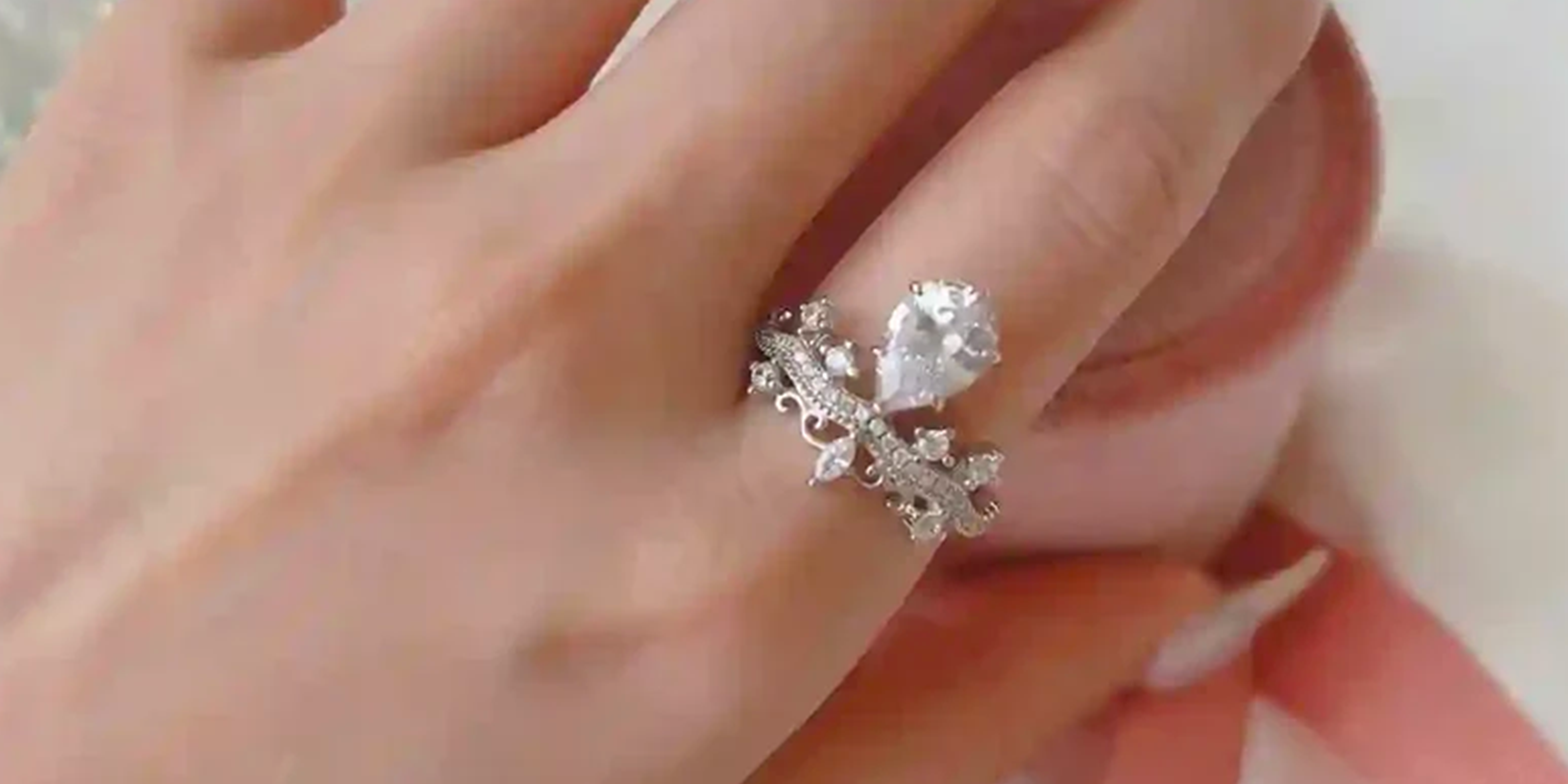 Girl wearing a ring from the 925 sterling silver jewelry collection, rings for women - SHop Online Pakistan.