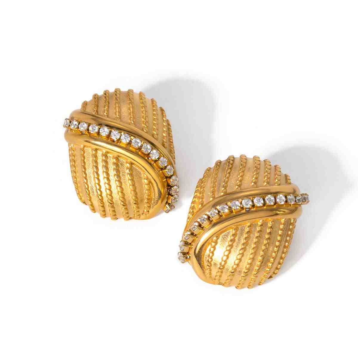 Guardian - Shop 18k Gold Plated Zircon Strip Earrings Online at Mithra and Co.