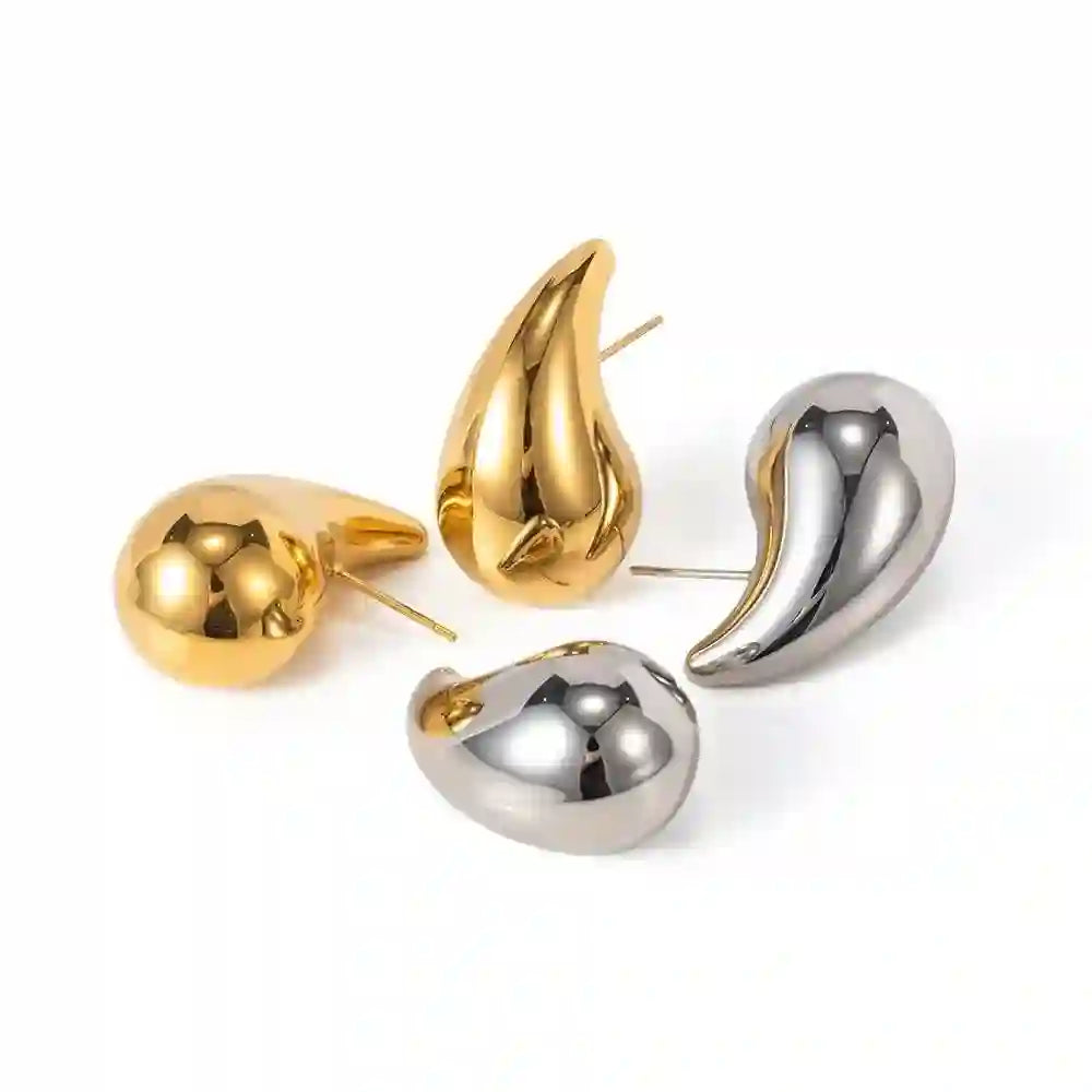 Water Drop Earrings 18k Gold & 925 Silver Plated - Loe. Shop at Mithra and Co.