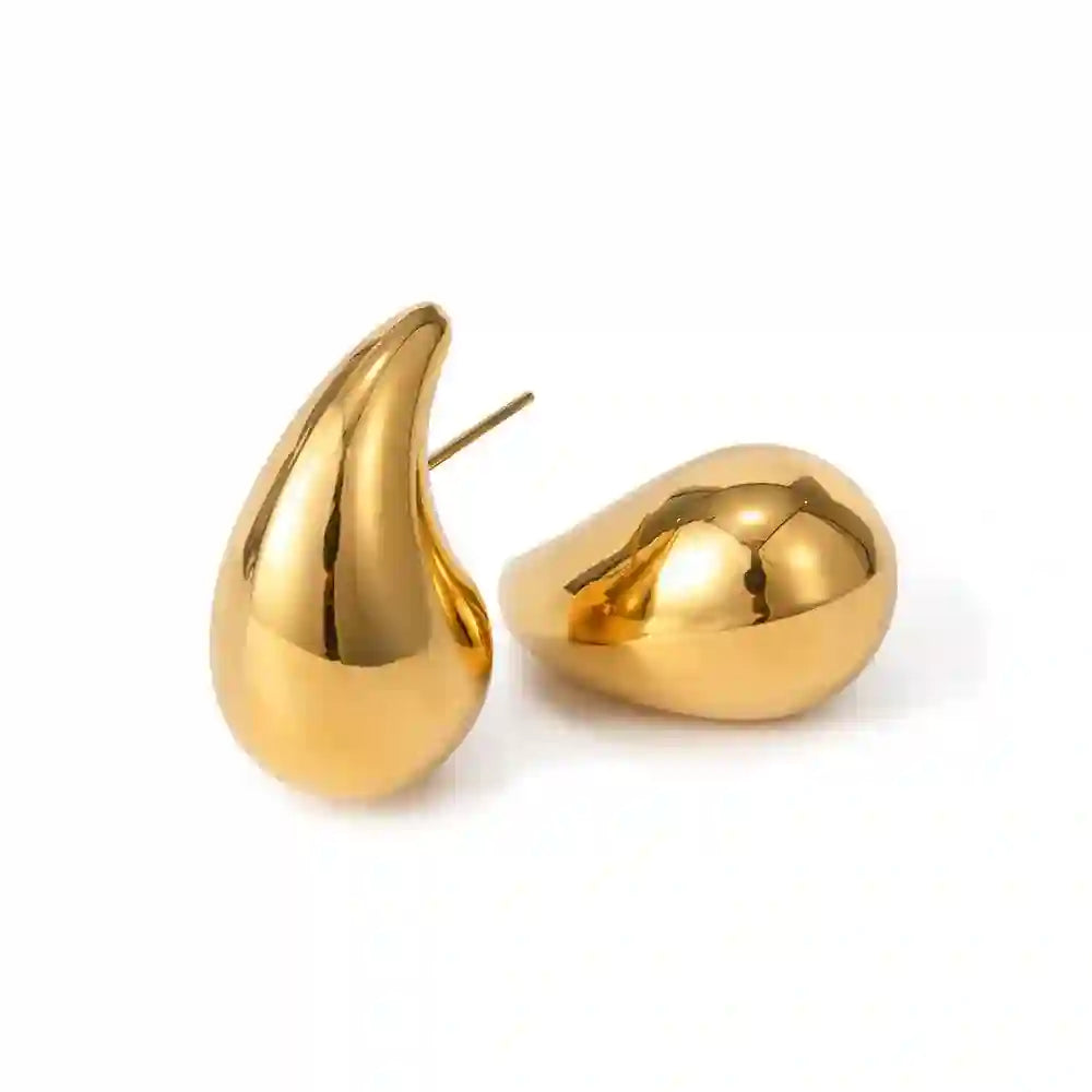 Water Drop Earrings 18k Gold Plated - Loe. Buy Online at Mithra and Co.