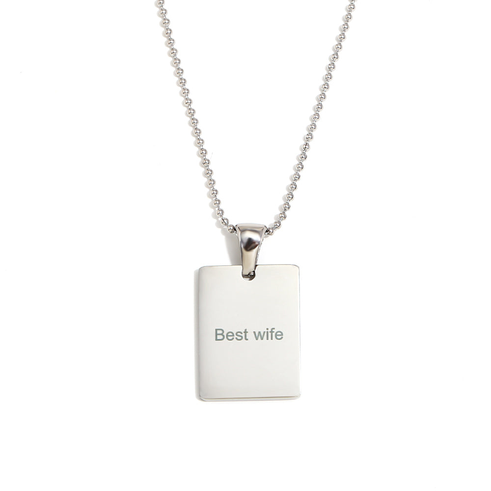 18k Gold plated Custom Square Silver Pendant – Personalized with Laser Engraving Shop Online - Mithra & Co