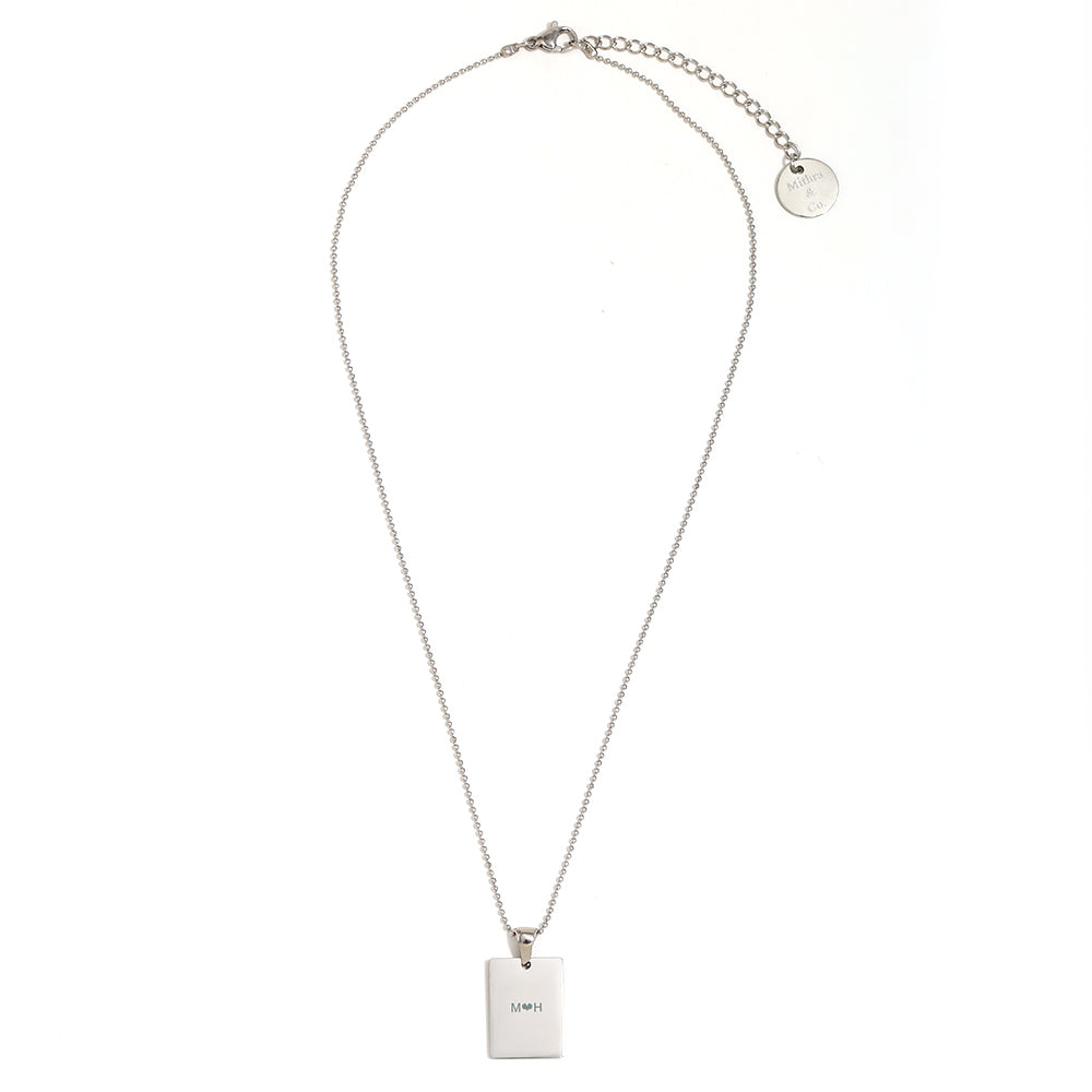 18k Gold plated Custom Square Silver Pendant – Personalized with Laser Engraving Shop Online - Mithra & Co