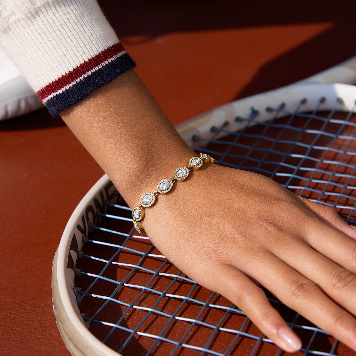 Oval Halo Tennis Bracelet