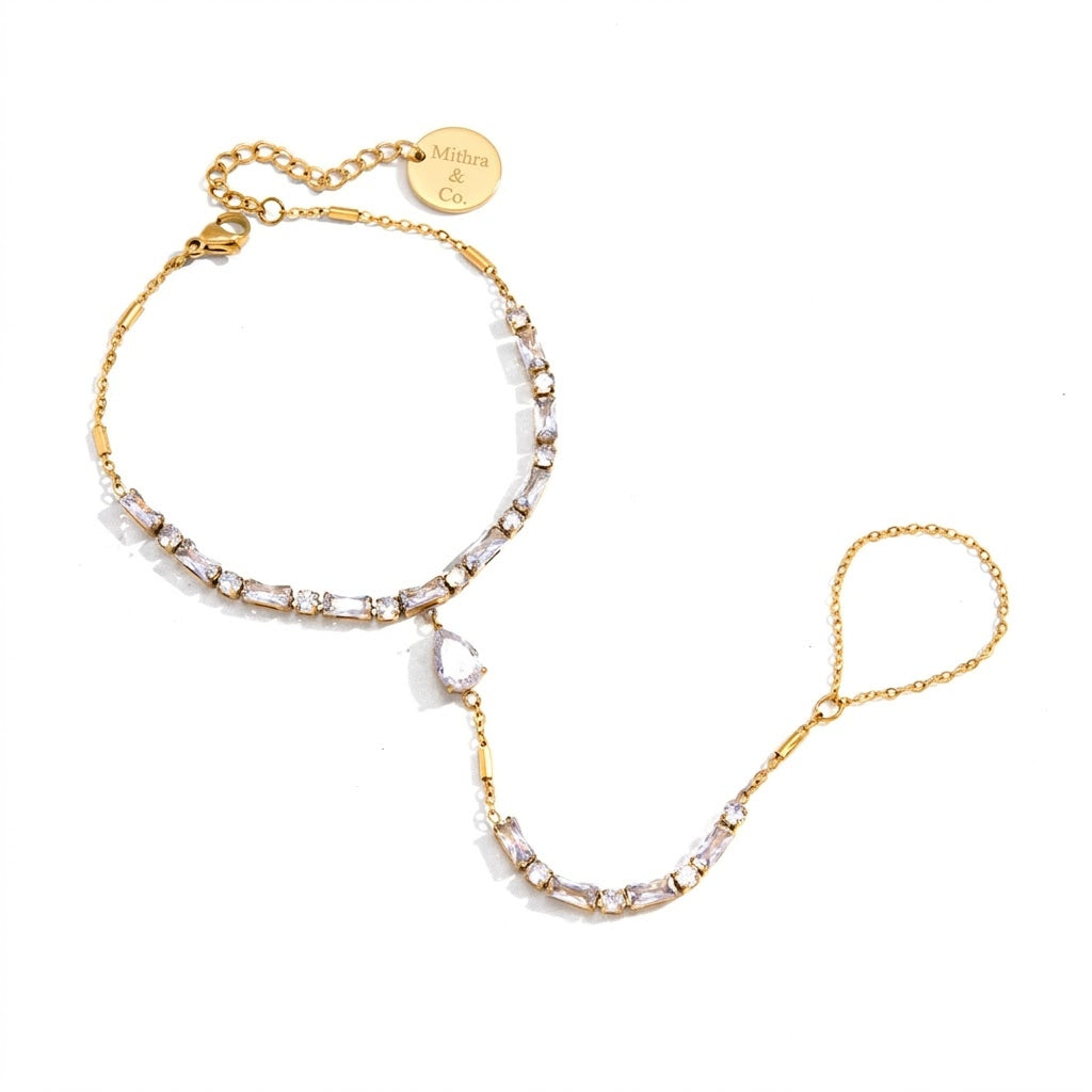 Crystal Baguette Hand Chain
