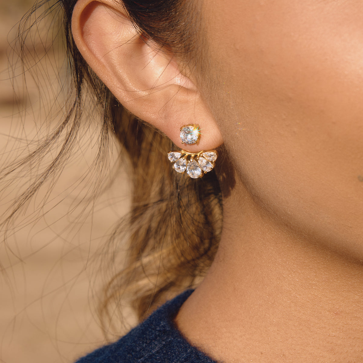 Aurora Fan Jacket Earrings