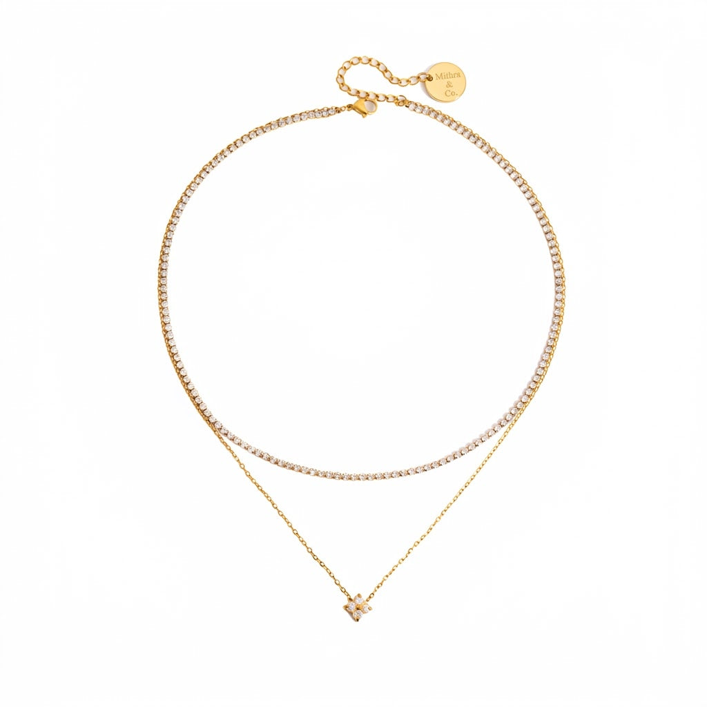 Double Drop Tennis Necklace