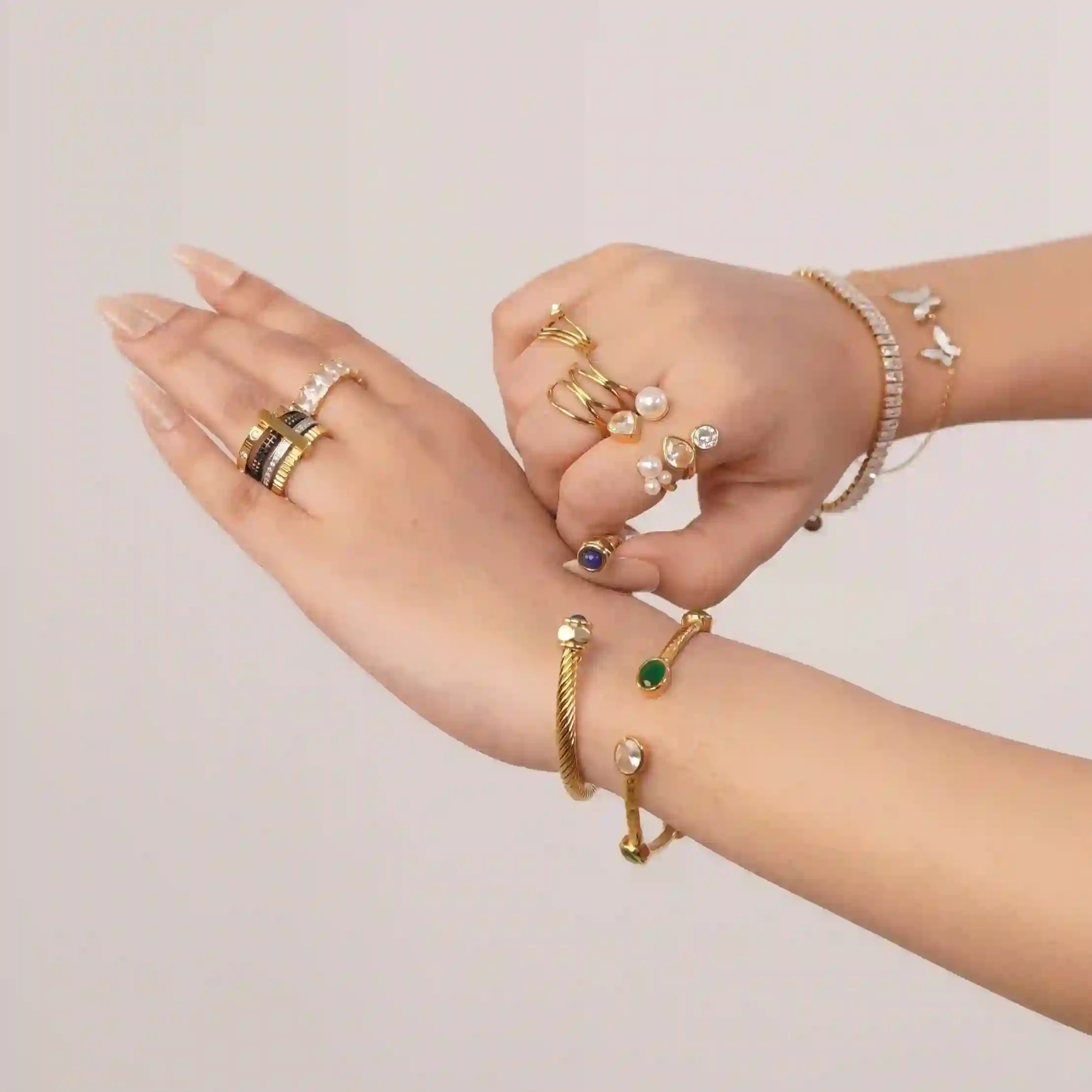 18k Gold plated Denube Bangle Shop Online - Mithra and Co
