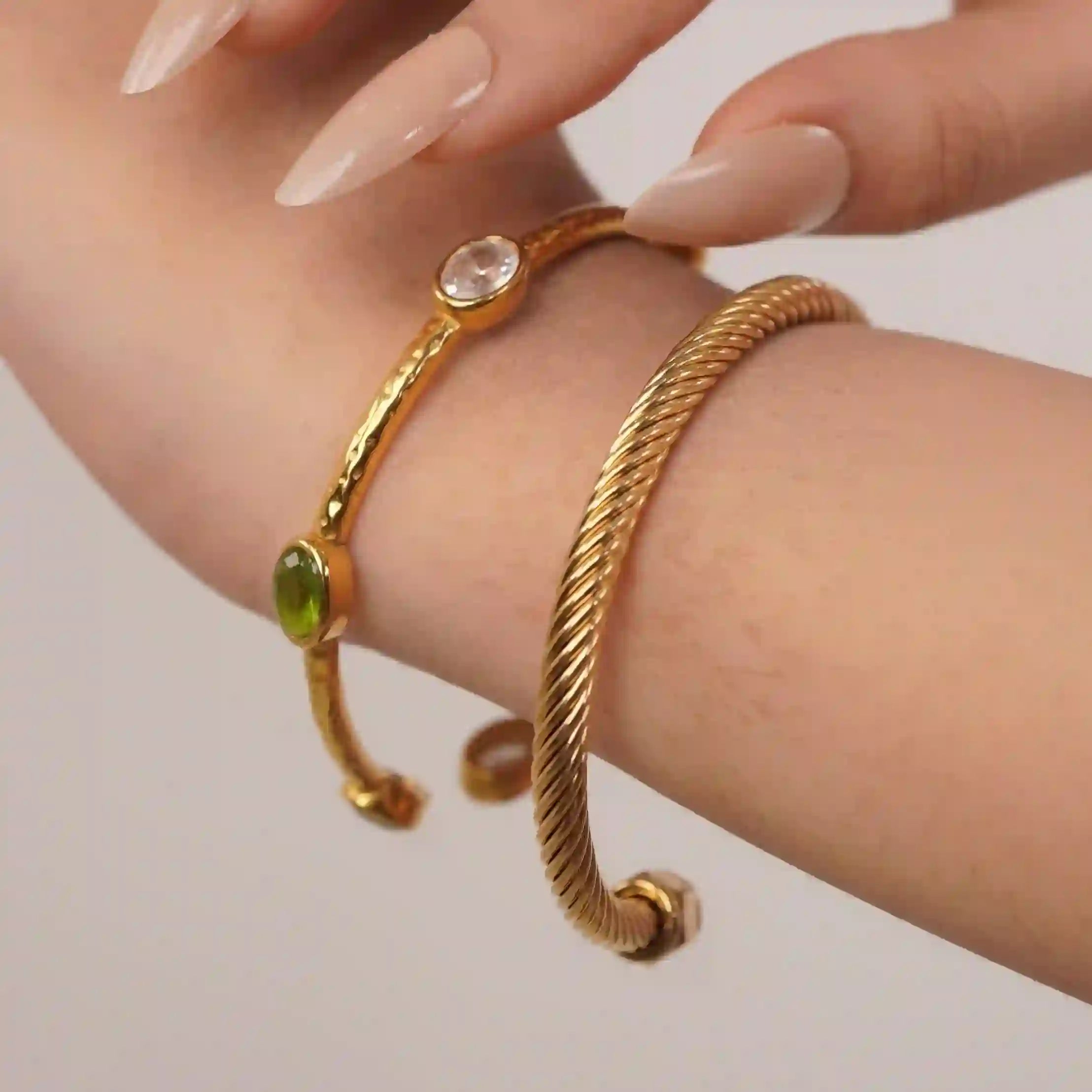 18k Gold plated Denube Bangle Shop Online - Mithra and Co