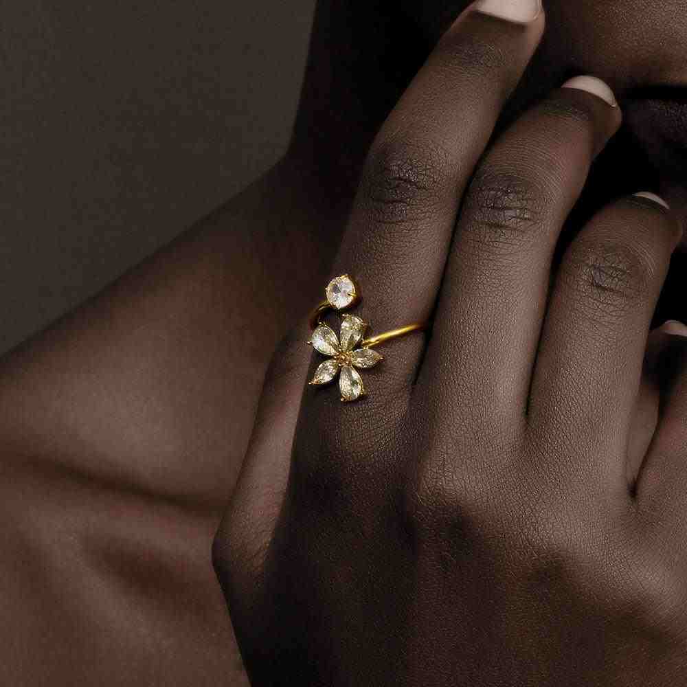 Buy Waterproof 18k Gold plated Blossom Ring at Mithra and Co