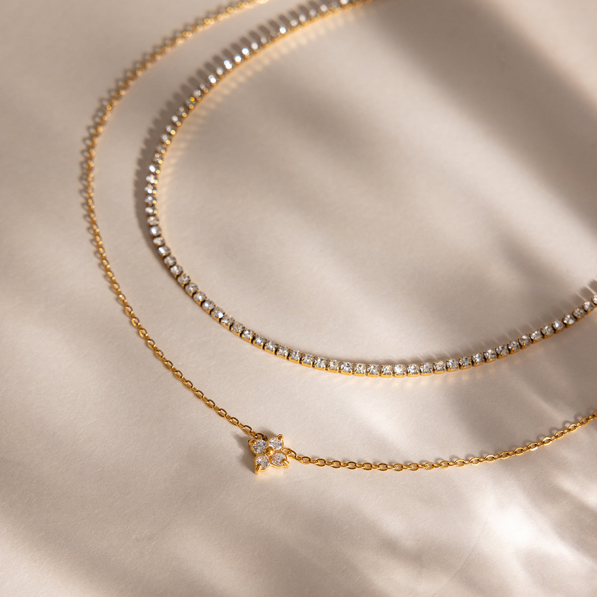Double Drop Tennis Necklace