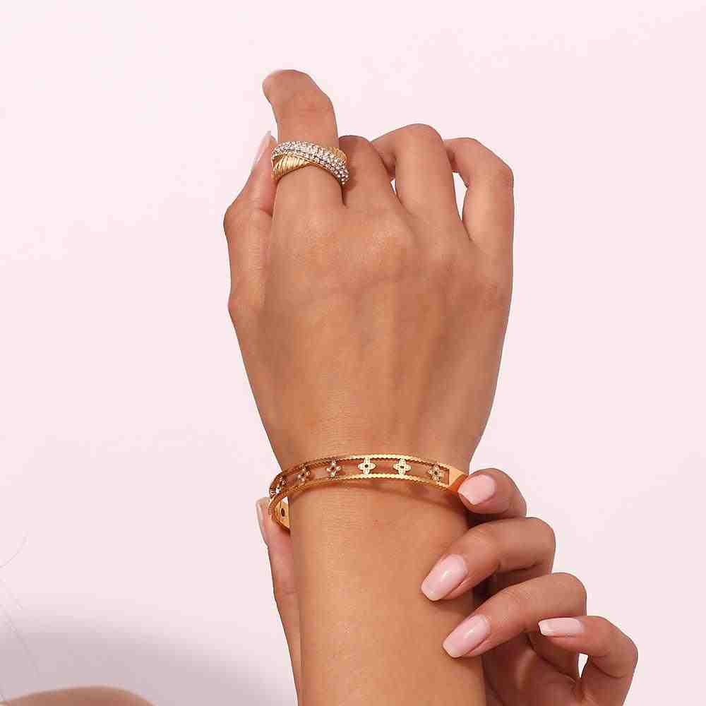 Wearing Genesis - Buy Van Cleef Clover Bangle Online at Mithra and Co.