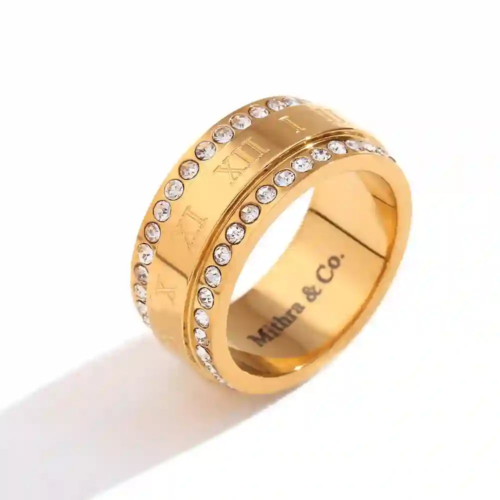 Shop Roman Numerals Ring - Roman Glyph Band Online at Mithra and Co.