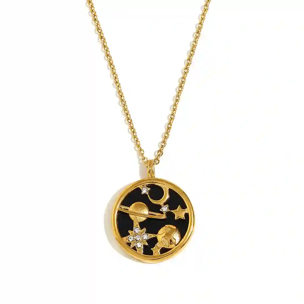 Buy 18k Gold Plated Universe Pendant Online at Mithra and Co.