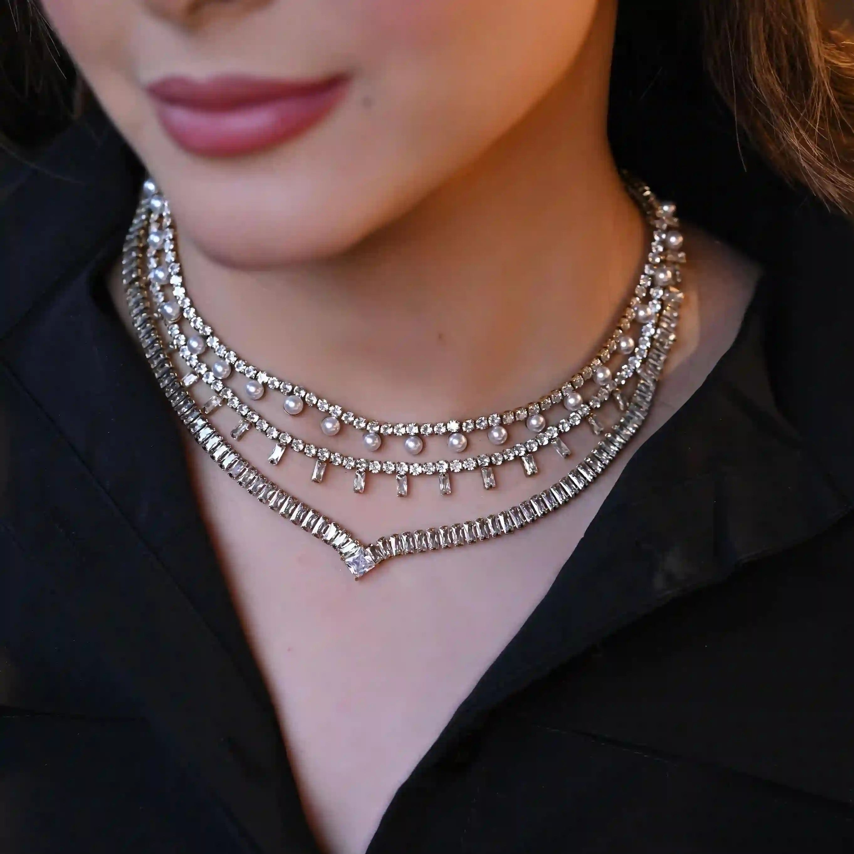 Girl wearing Mithra and Co Necklace.