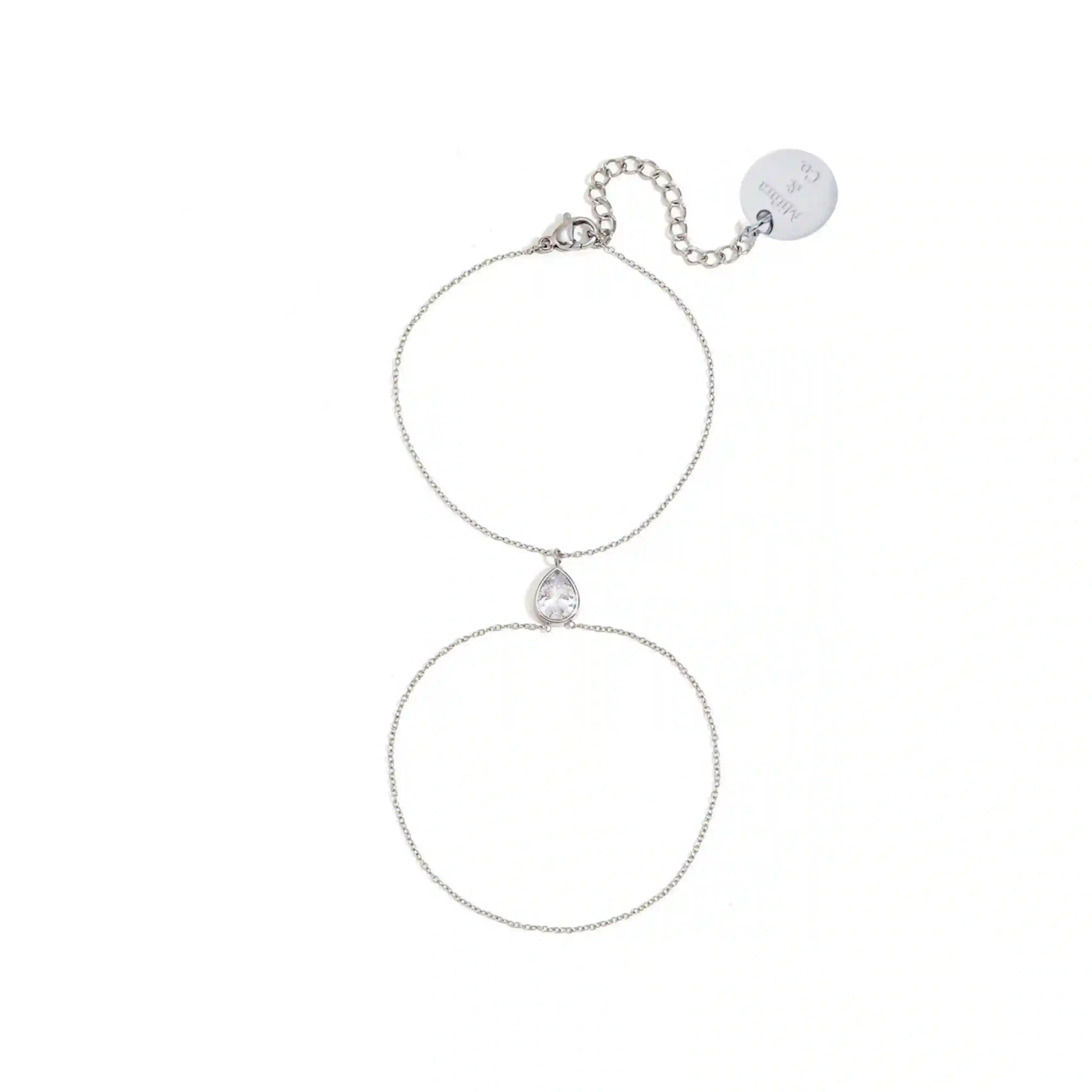 Seraphina - Sterling Silver. Hand Chain Ring Bracelet. Shop Online at Mithra and Co.