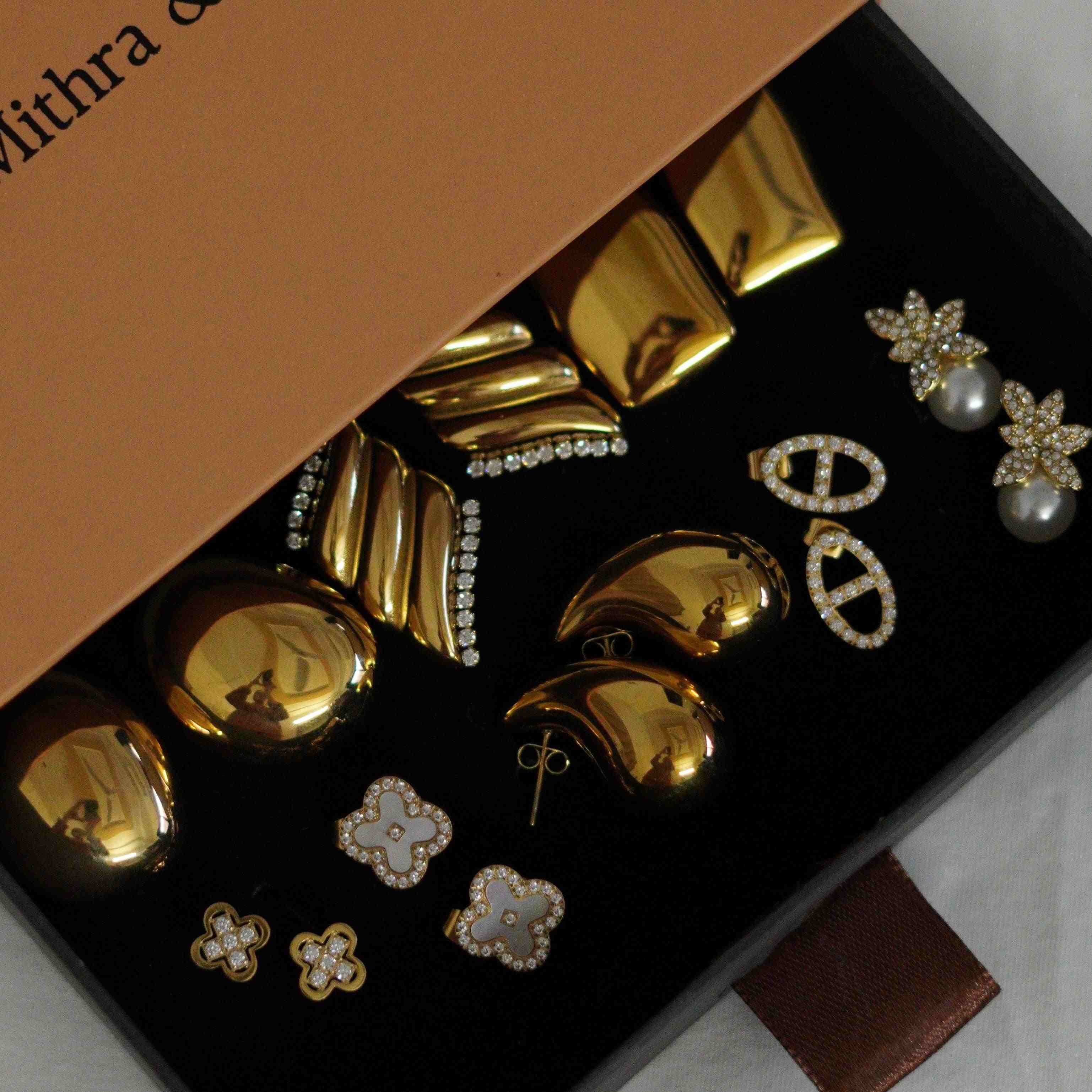 Shop 18k Gold Plated Earrings Studs Online at Mithra and Co.