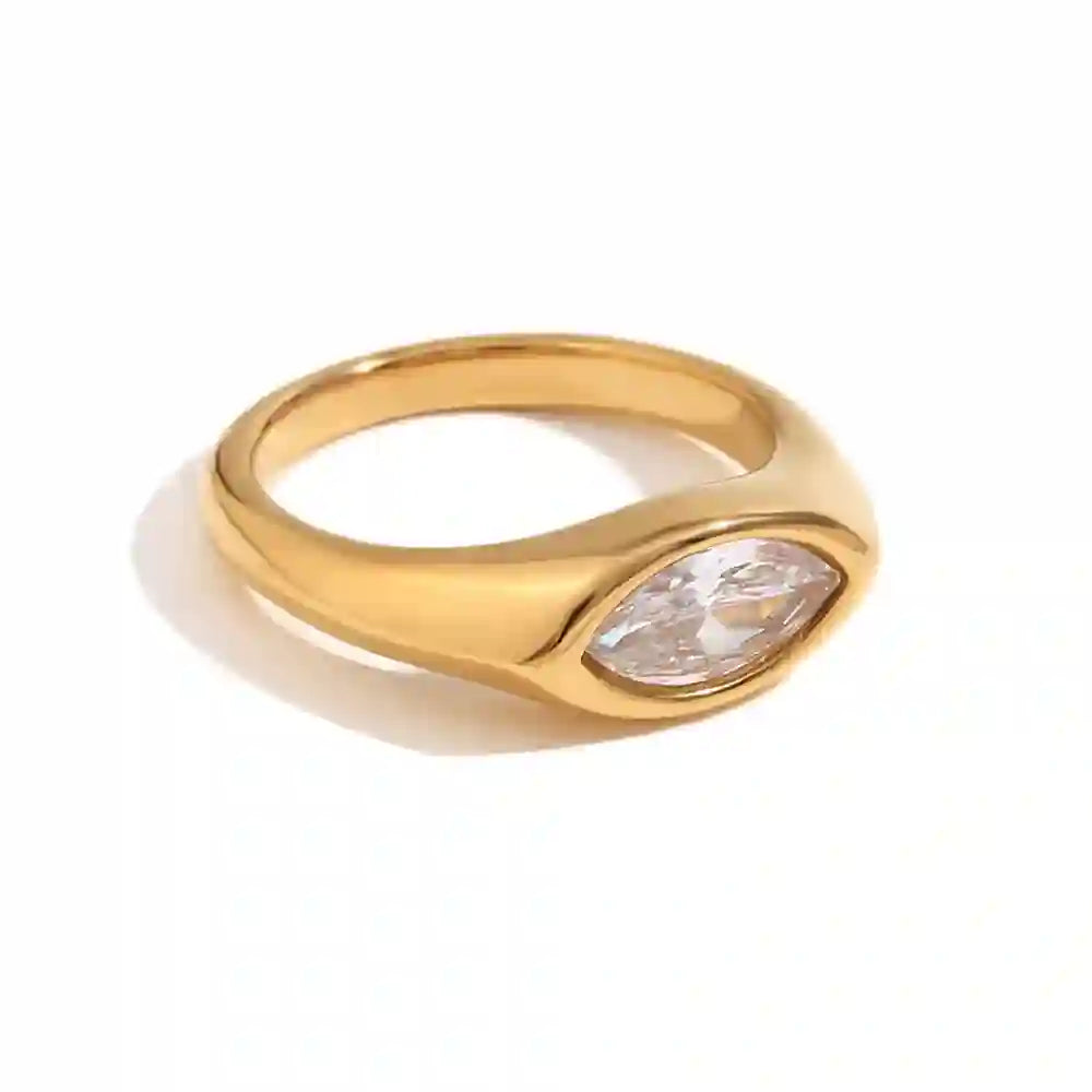 Buy Evil Eye Signet Ring - Nayeli. 18k Gold Plated Online at Mithra and Co.