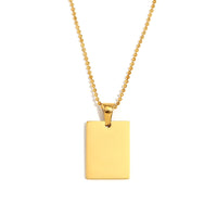 Custom Square Gold Pendant – Personalized with Laser Engraving