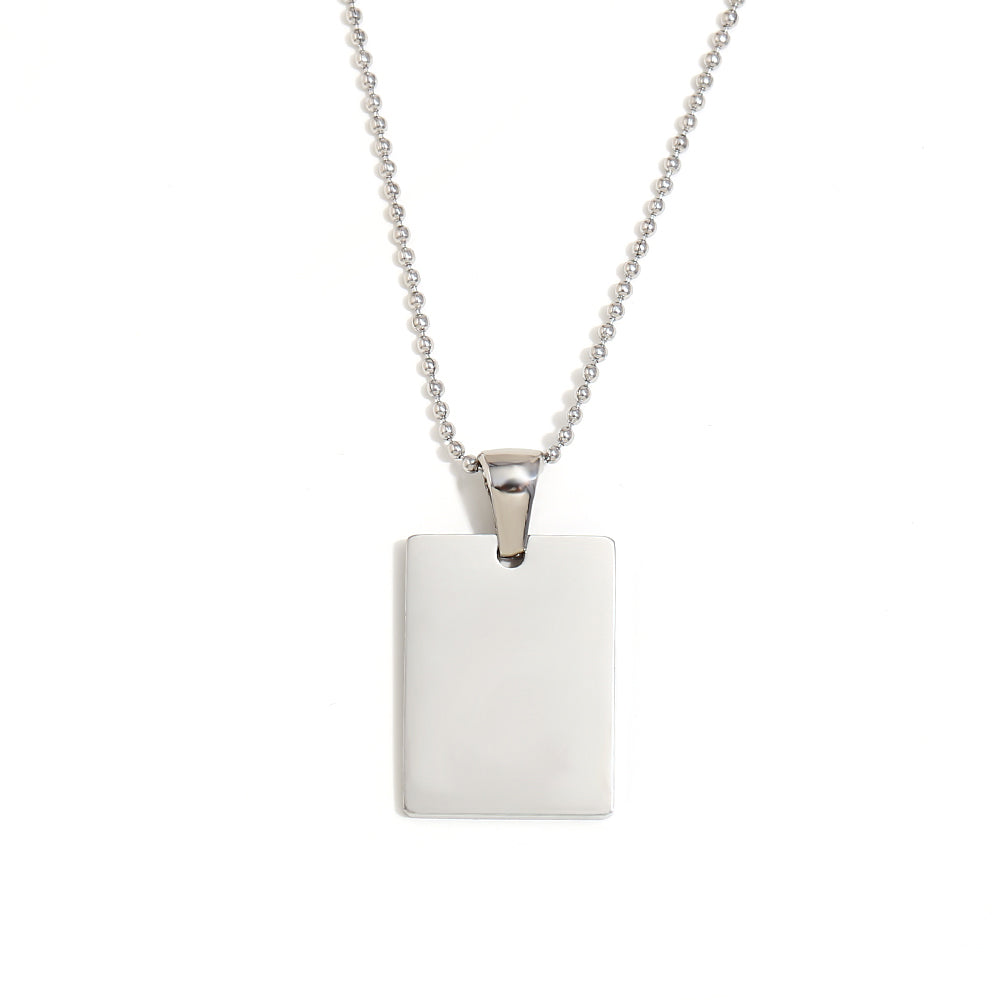 18k Gold plated Custom Square Silver Pendant – Personalized with Laser Engraving Shop Online - Mithra & Co