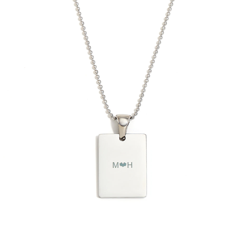 18k Gold plated Custom Square Silver Pendant – Personalized with Laser Engraving Shop Online - Mithra & Co