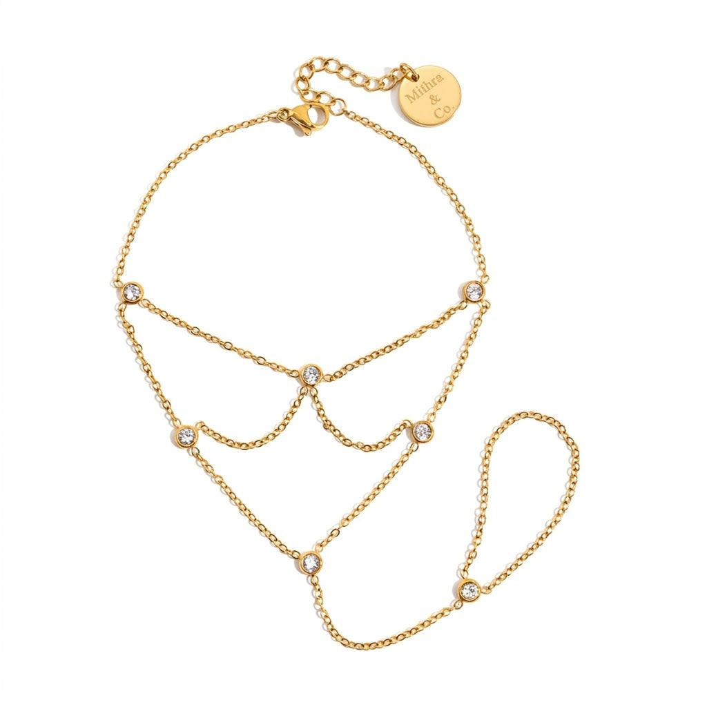 Scalloped Drape Hand Chain