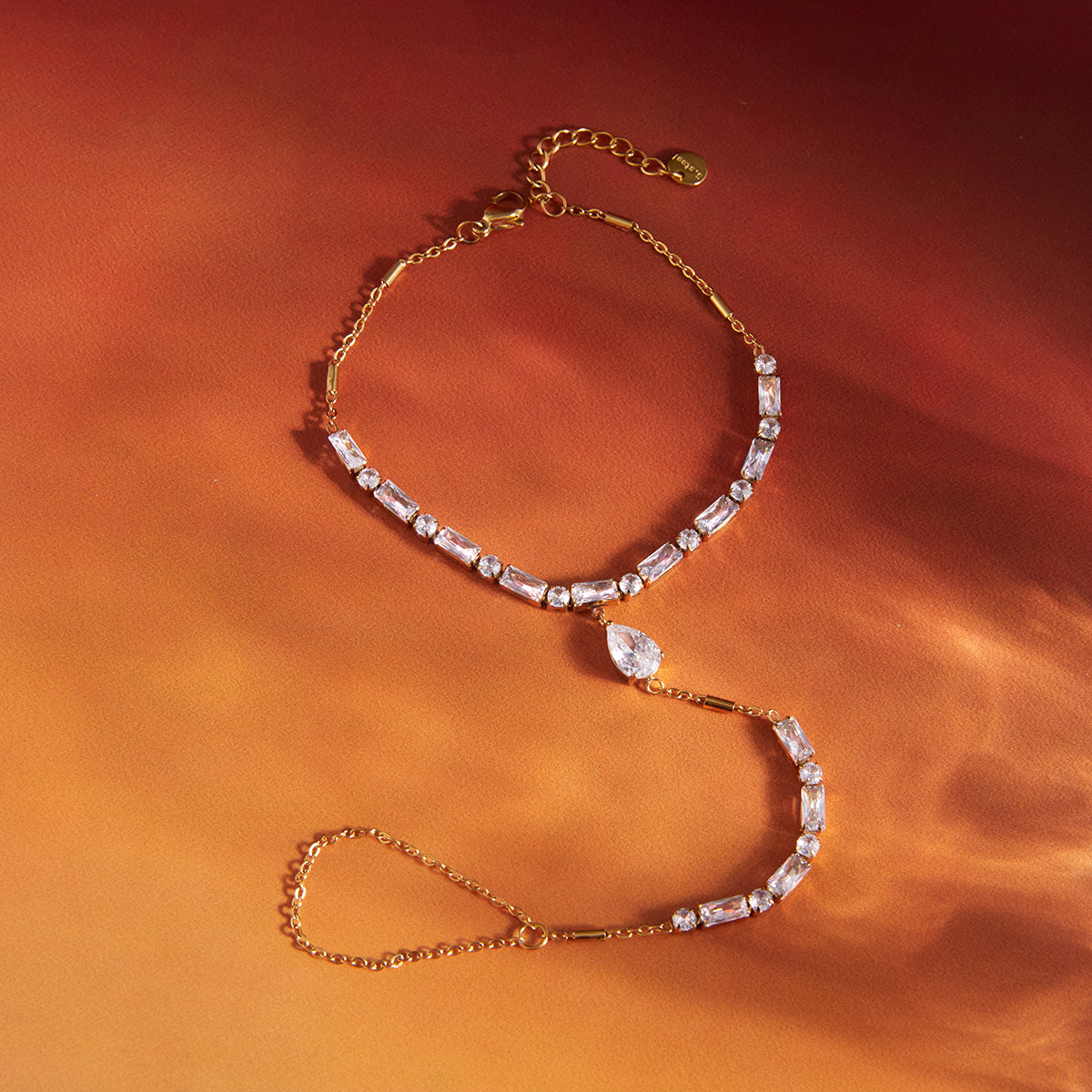 Crystal Baguette Hand Chain