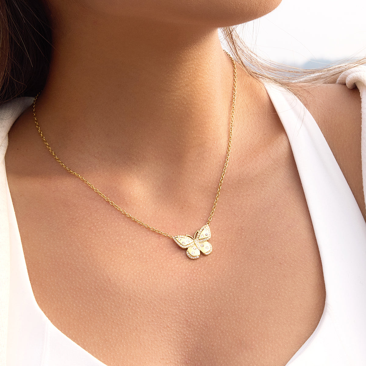 Mariposa Pavé Butterfly Necklace