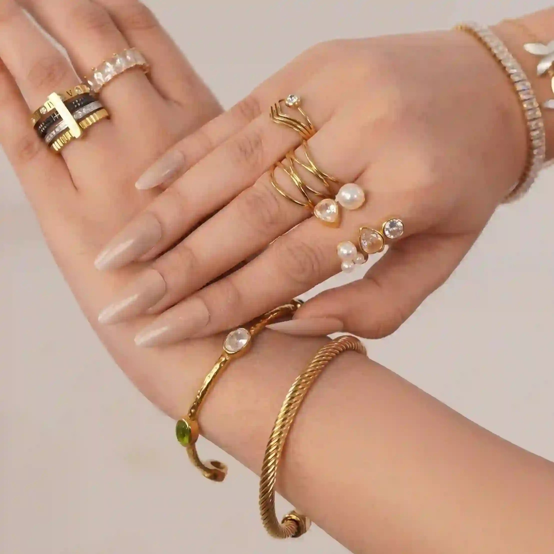 18k Gold plated Denube Bangle Shop Online - Mithra and Co