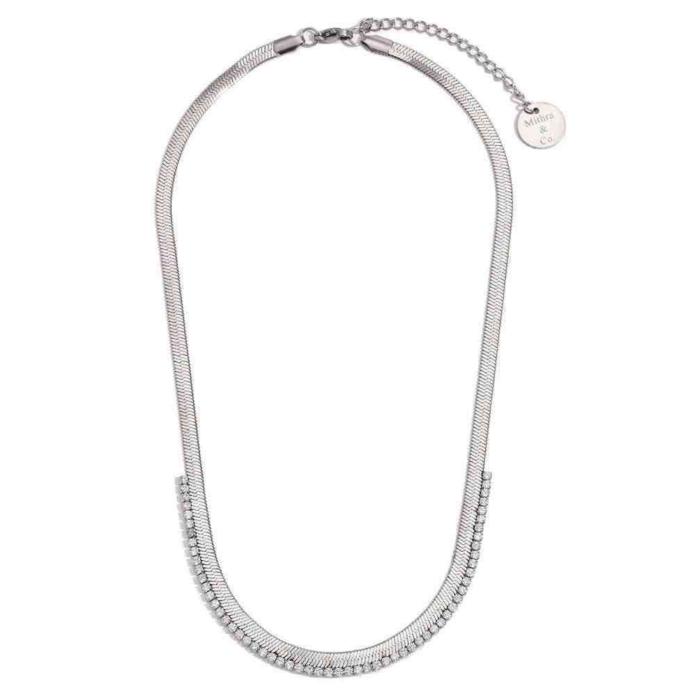Sterling Silver Plated Herringbone Necklace - Serenade. Shop Online at Mithra and Co.
