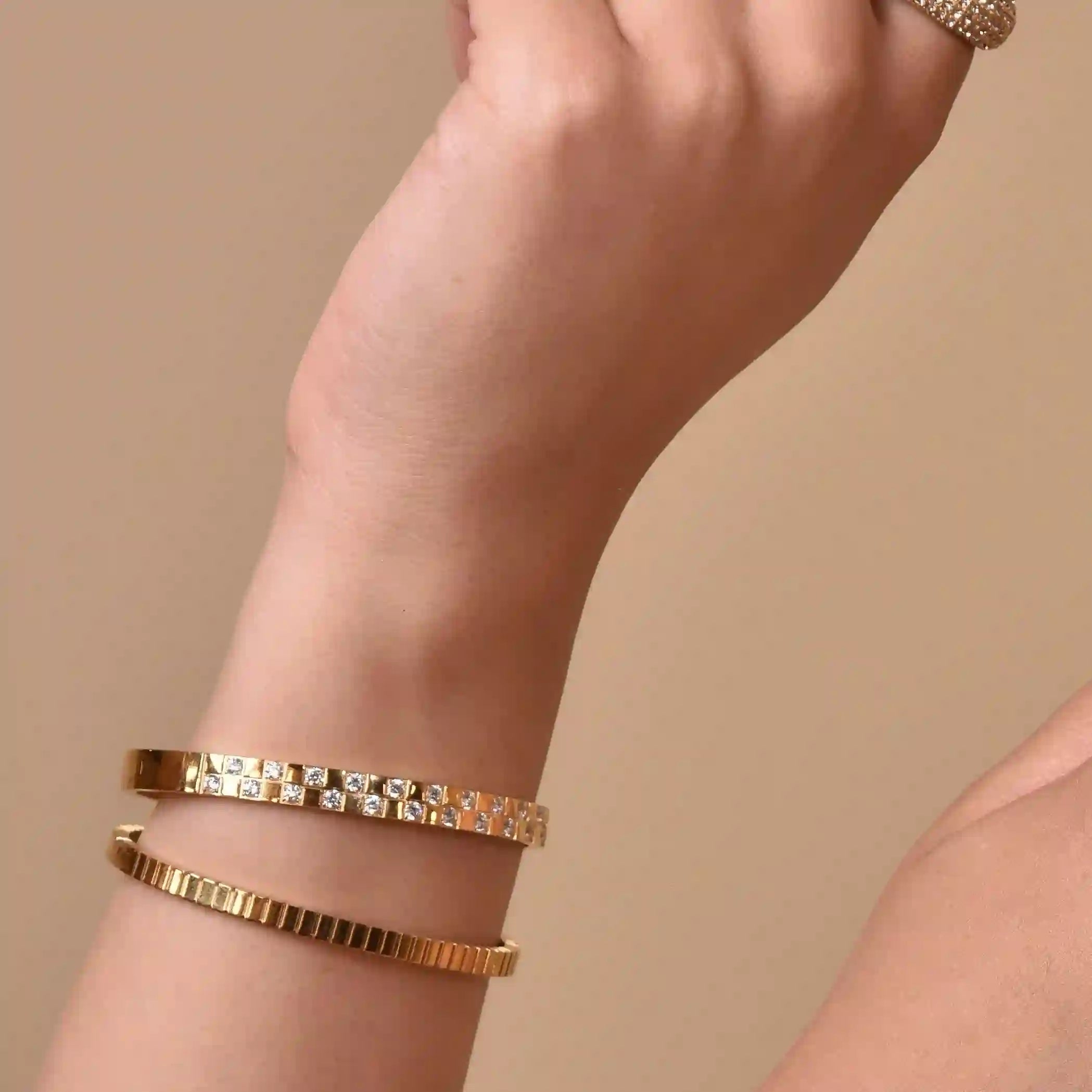 Buy Waterproof 18k Gold plated Bentley Cuff at Mithra and Co.